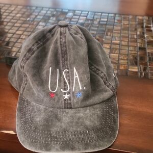 USA Embroidered Black Cap RAE DUNN